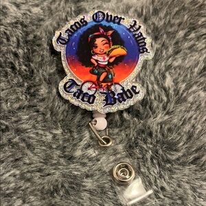 Taco Babe Glitter Badge Reel